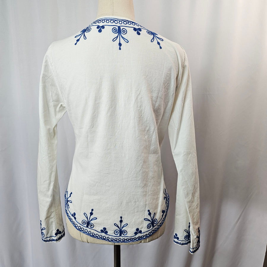 Cotton embroidered blouse XS