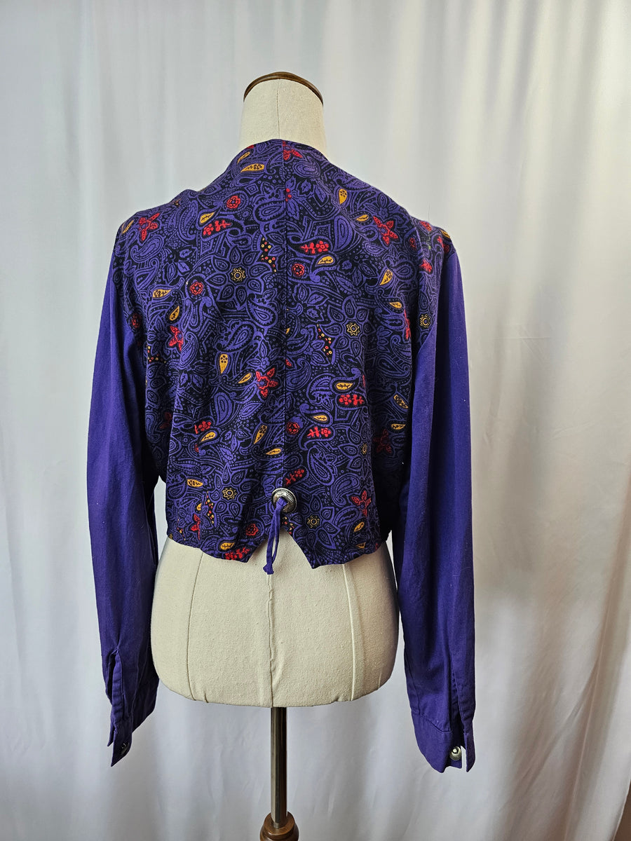 Purple cotton Indian blouse/ jacket free size