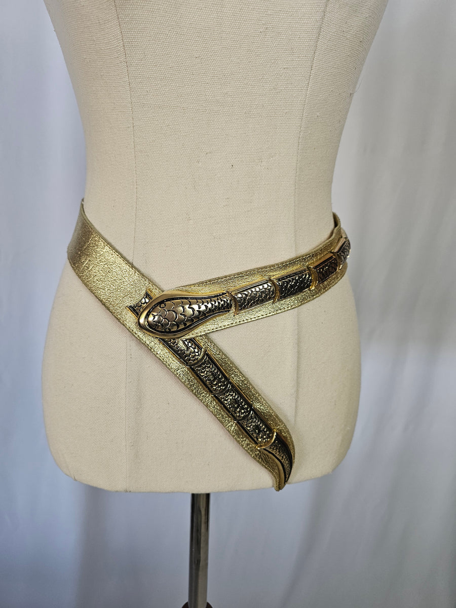 Vintage Gold Snake belt