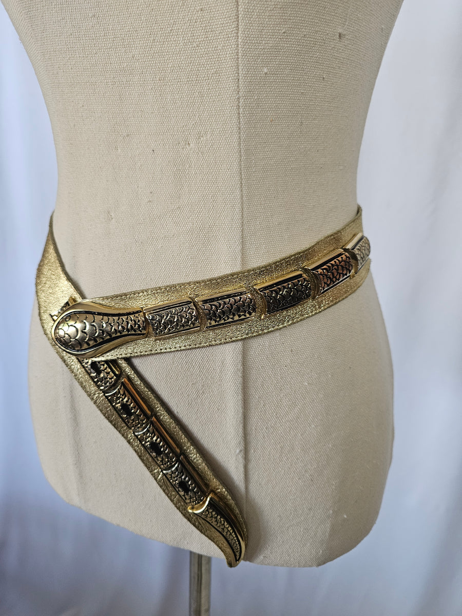 Vintage Gold Snake belt