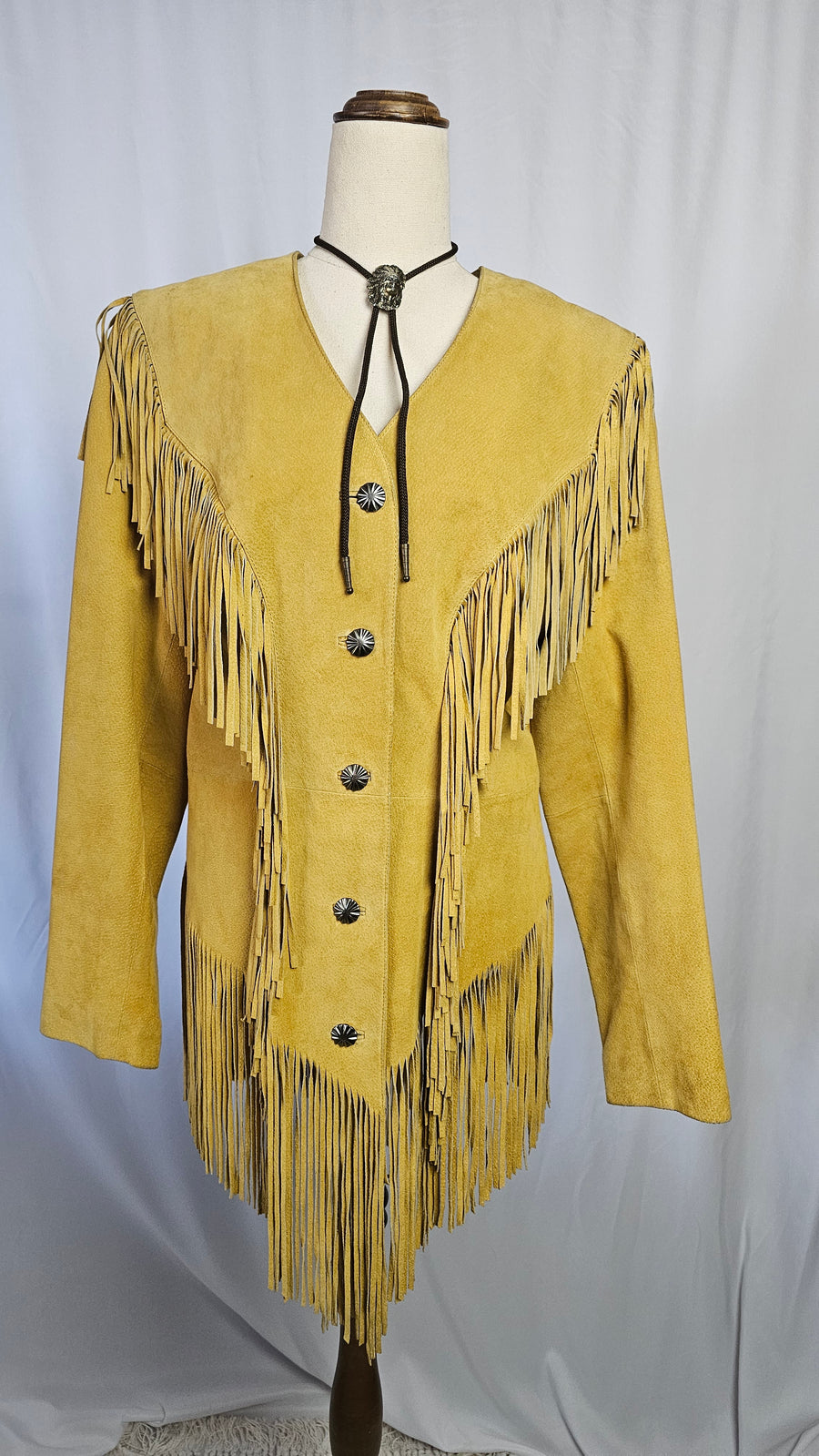 CRIPPLE CREEK Western Fringe suede tan jacket  - Cowgirl size Medium