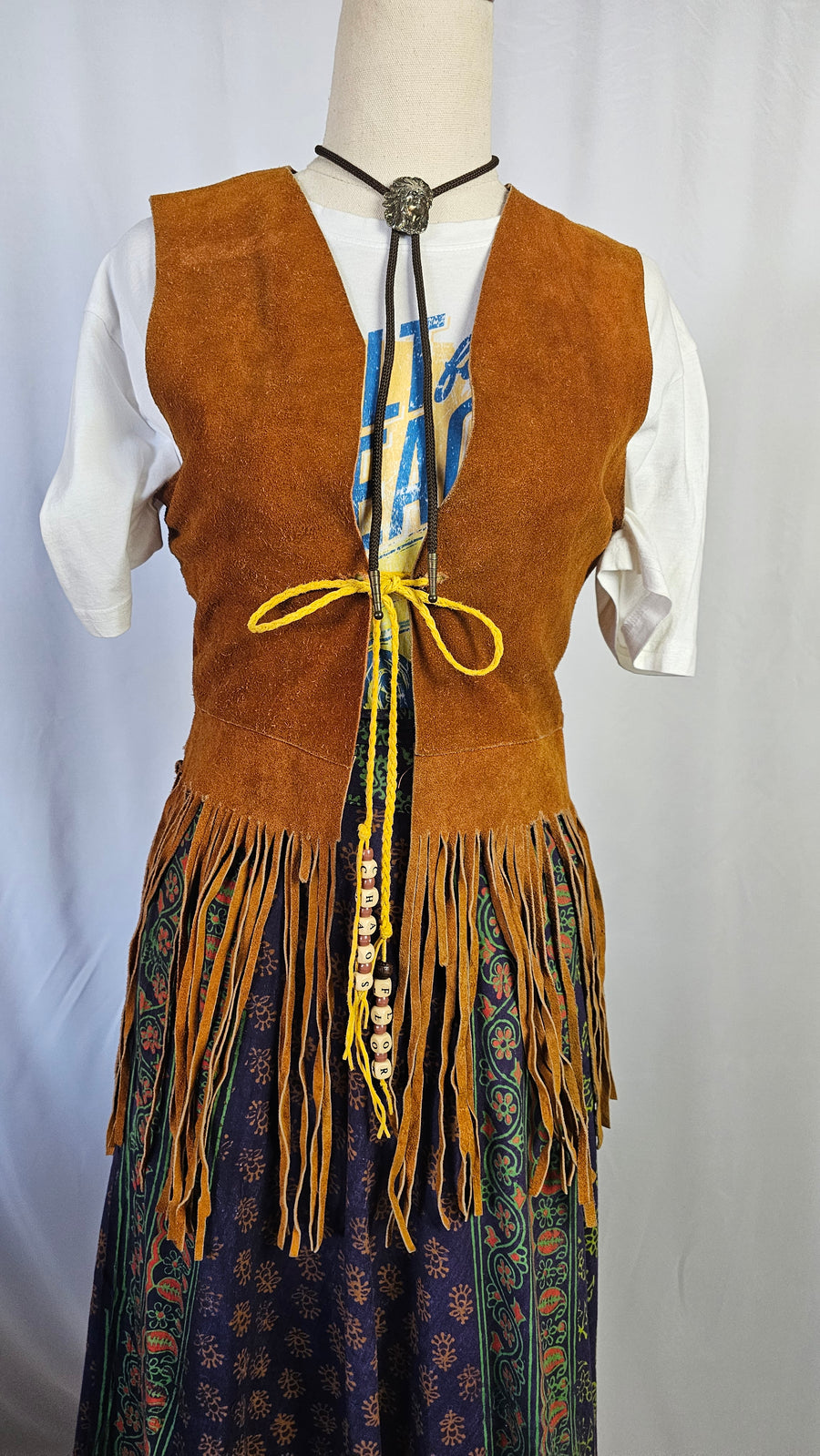 Fringe tan vest S/M