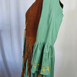 Vintage Tan suede Fringe vest S/M