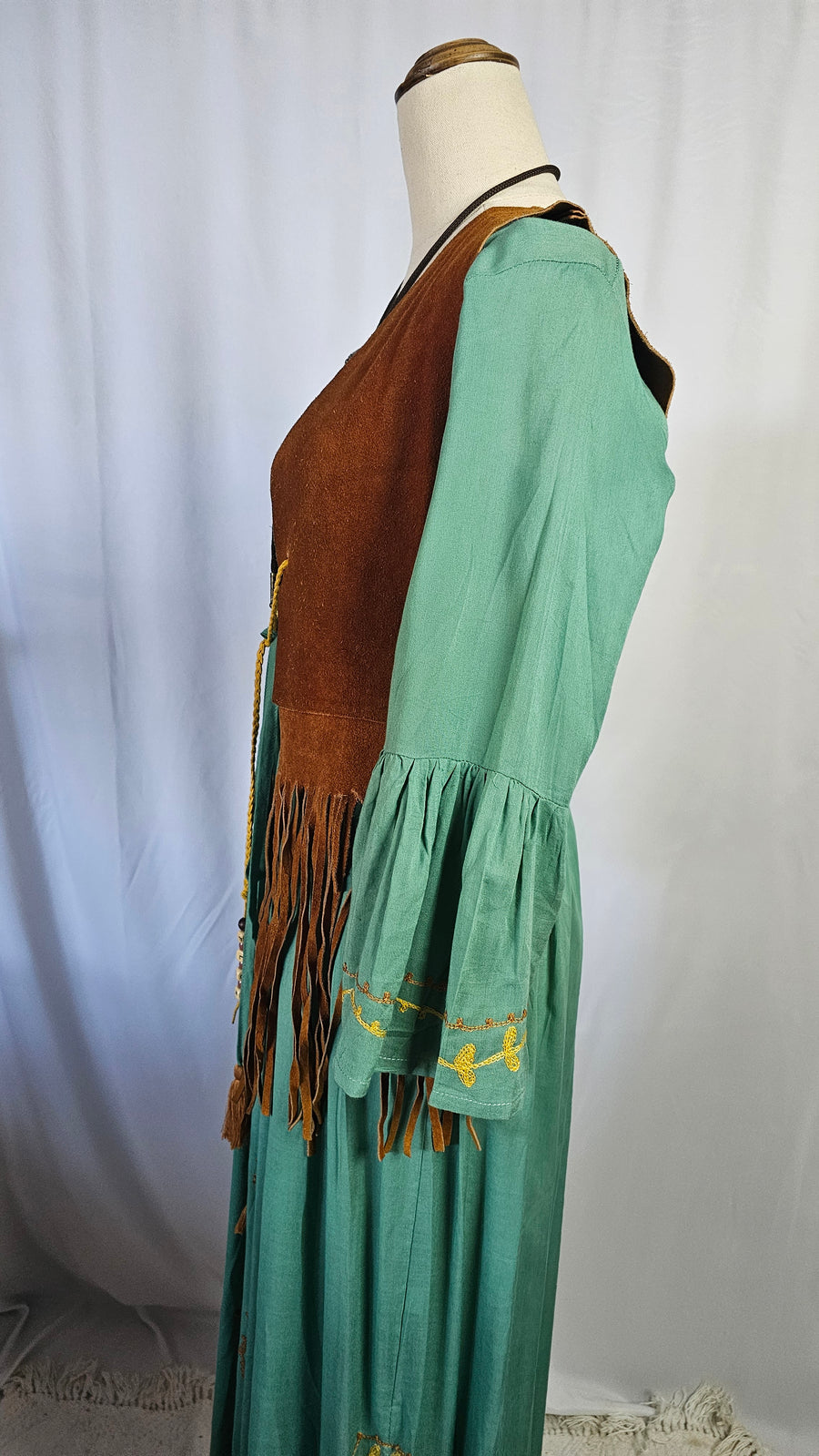 Fringe tan vest S/M