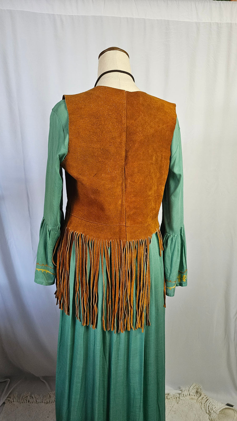 Fringe tan vest S/M