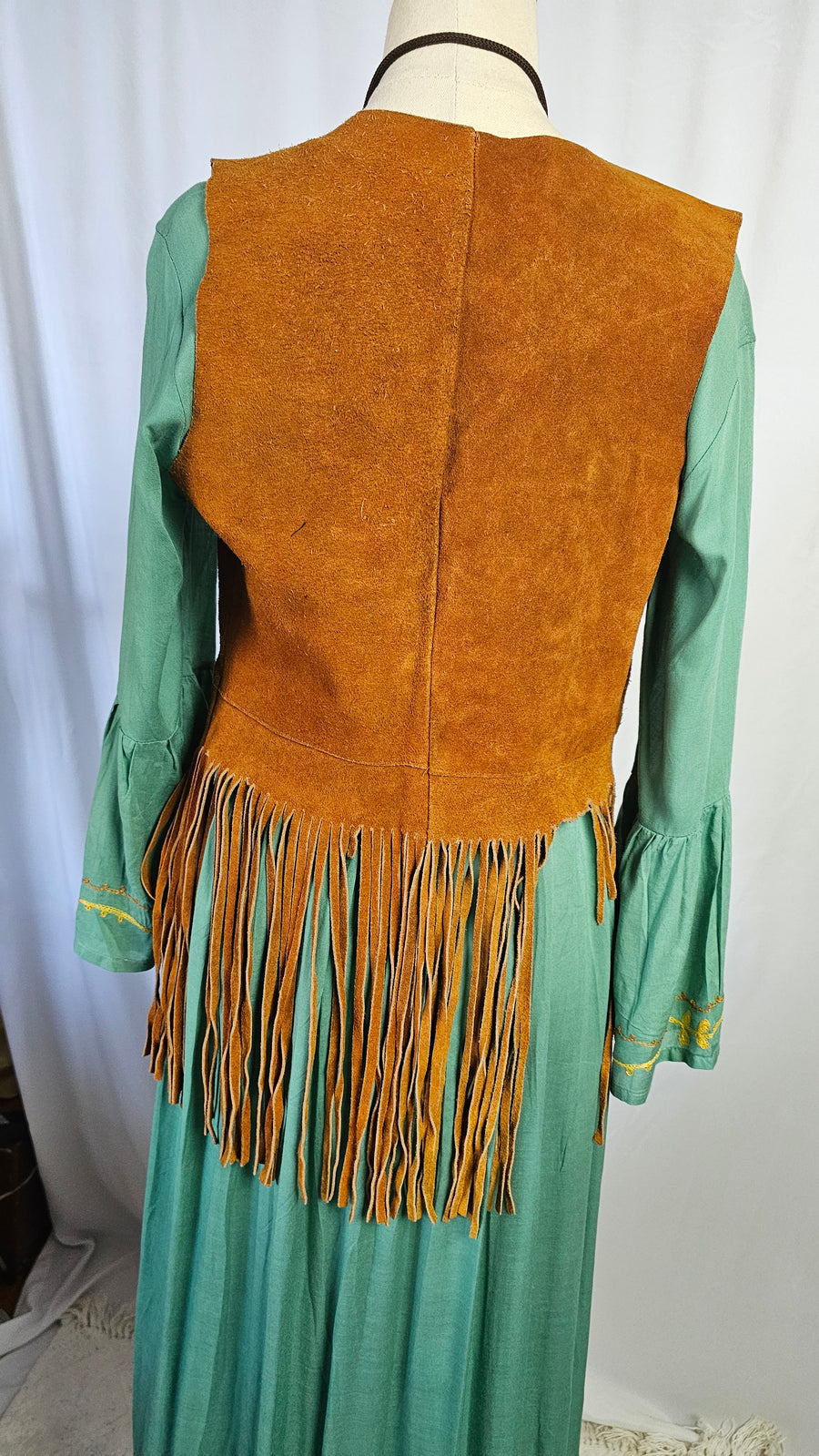 Fringe tan vest S/M