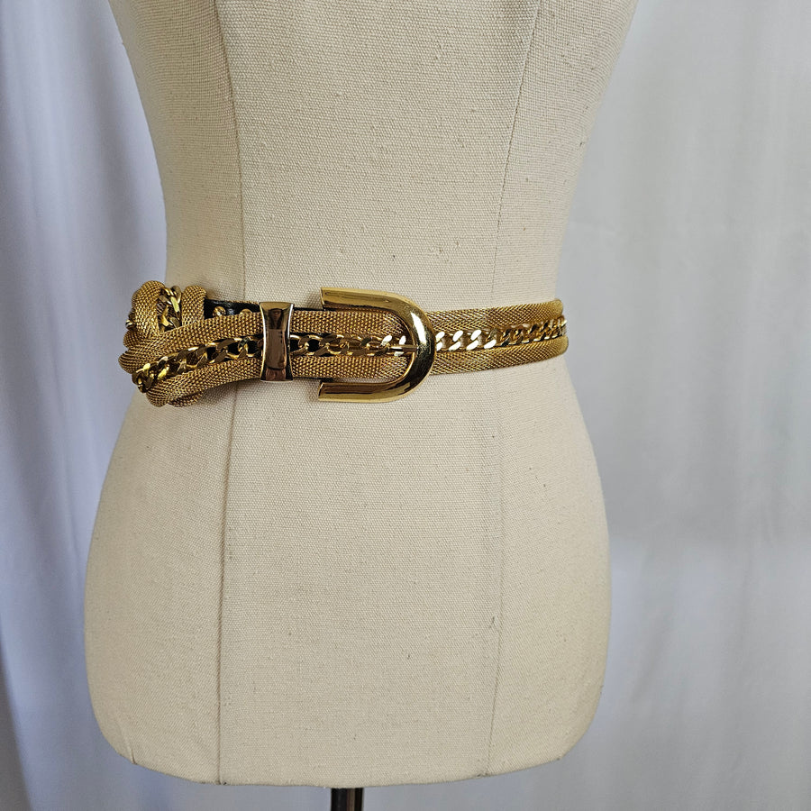 Le Serge RARE VINTAGE Gold Tone Chain Mesh Link Belt, Vintage Buy, 90cm