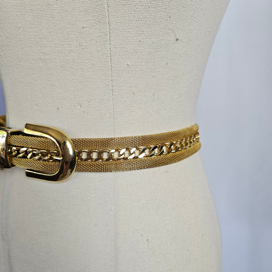 Le Serge RARE VINTAGE Gold Tone Chain Mesh Link Belt, Vintage Buy, 90cm