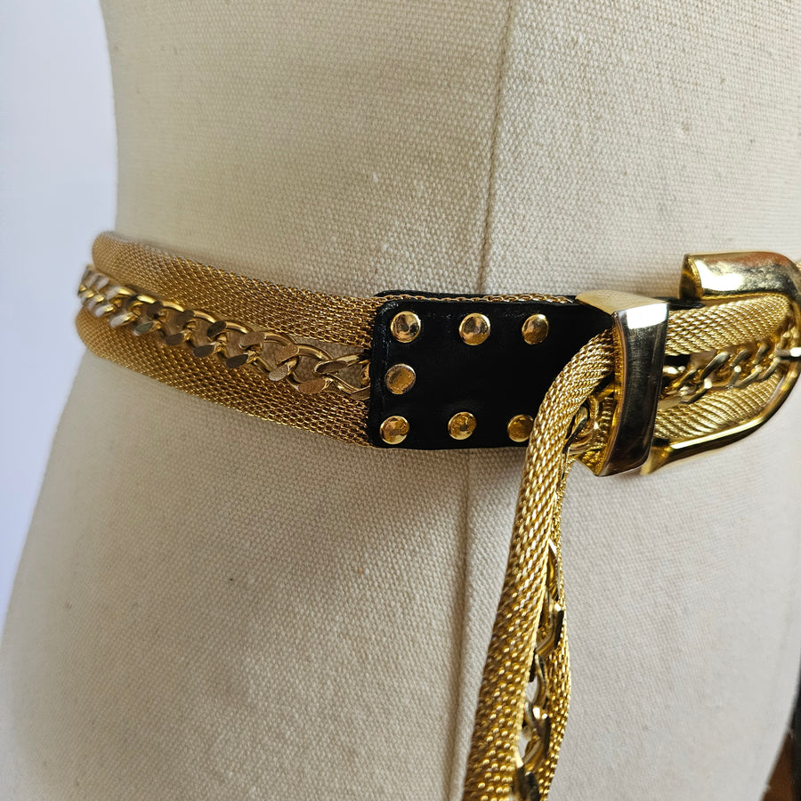 Le Serge RARE VINTAGE Gold Tone Chain Mesh Link Belt, Vintage Buy, 90cm