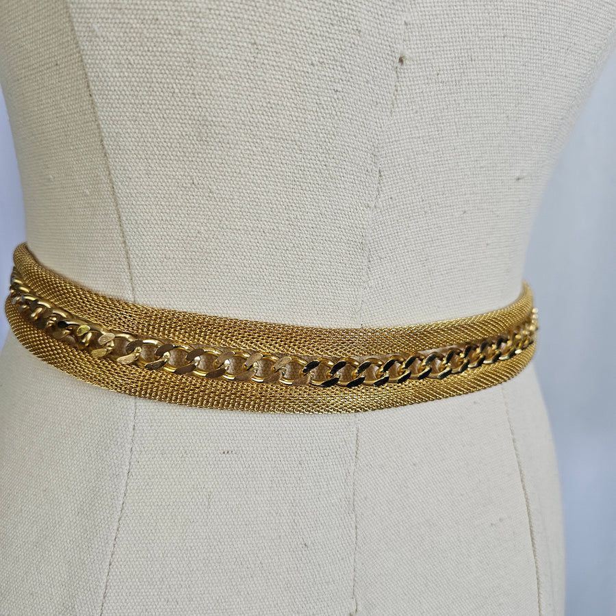 Le Serge RARE VINTAGE Gold Tone Chain Mesh Link Belt, Vintage Buy, 90cm