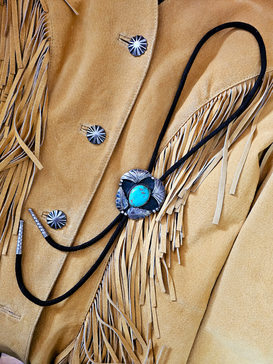 Vintage Bennett Pat. Pending Turquoise Bolo Tie – A Collector's Treasure