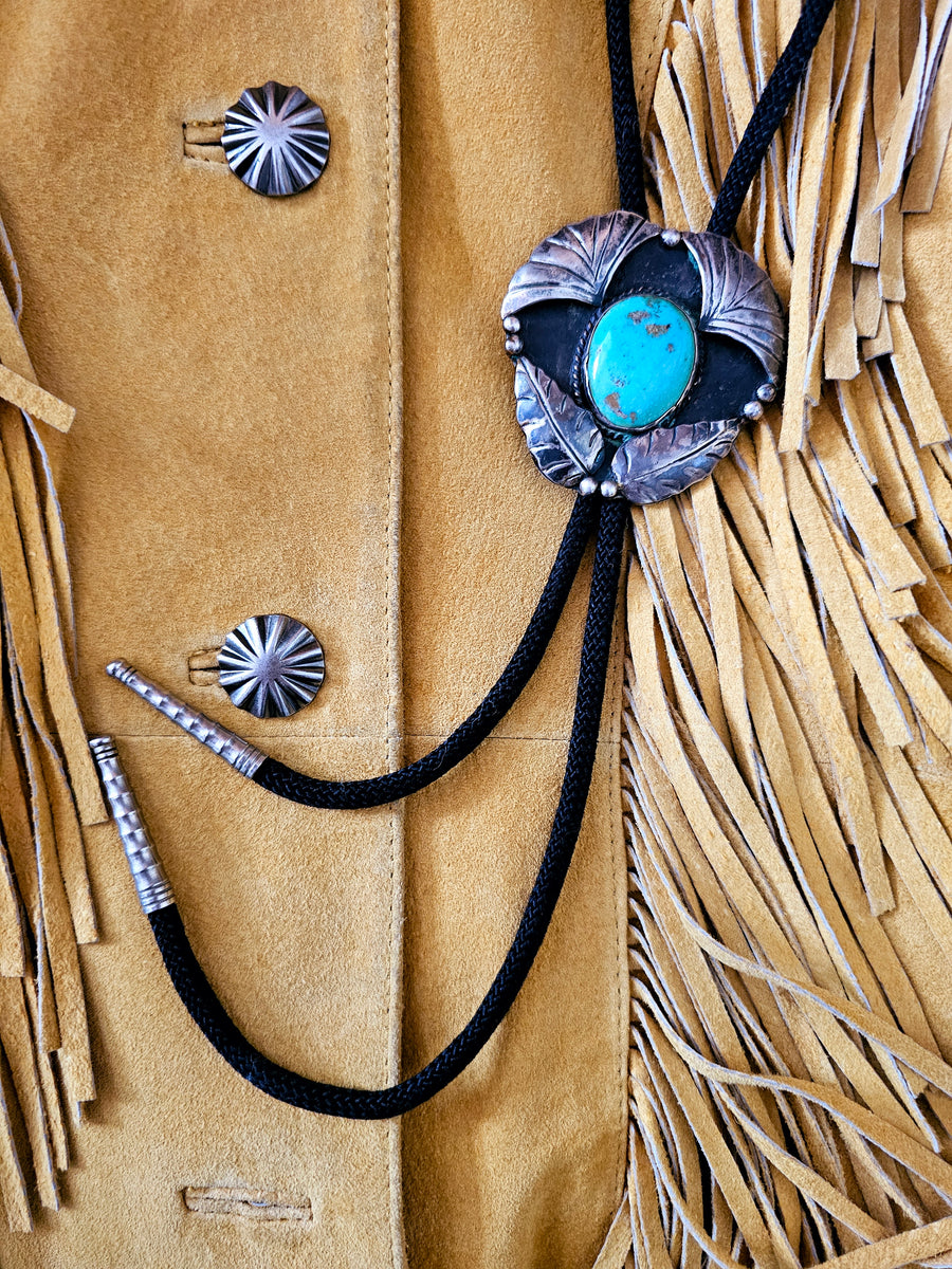 Vintage Bennett Pat. Pending Turquoise Bolo Tie – A Collector's Treasure