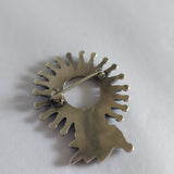 Vintage Navajo-Style Sterling Silver & Turquoise Pinwheel Brooch
