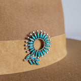 Vintage Navajo-Style Sterling Silver & Turquoise Pinwheel Brooch