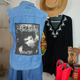Vintage 80er/90er Jimi Hendrix Jeansweste – Größe 10 (M)