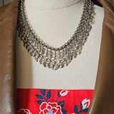 Tribal metal crescent moon choker