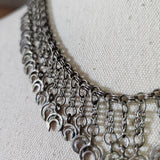 Tribal metal crescent moon choker