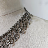 Tribal metal crescent moon choker