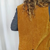 Vintage 1970s Velvet Vest with Beaded Trim – Boho Festival Style