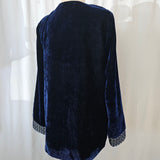 Blue Velvet Embroidered Rock Jacket – Boho Western Rockstar Style 8/10