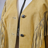 Western Fringe suede tan jacket  - Cowgirl size Medium