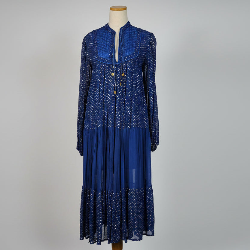 Vintage blue Cotton Adini Indian Dress