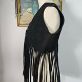 Vintage Suede Fringe Vest (Size 32)