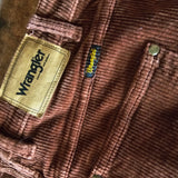 Wrangler Hi Bells cord jeans in Choc Brown size 10