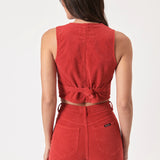ROLLAS Womens Dallas Cord Vest Scarlet Cord 26/8
