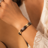 Western Leather Faux Buffalo Bone Bracelet