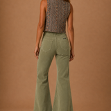 Rolla’s Eastcoast Flare Cord Jeans – Olive Green | Size 32 / AU 14