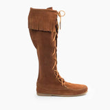 boston babe suede lace-up fringe boots size 39 Brown