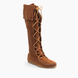 boston babe suede lace-up fringe boots size 39 Brown