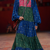 Vintage Afghan-Inspired Embroidered Maxi Dress S/M