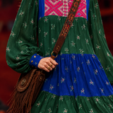Vintage Afghan-Inspired Embroidered Maxi Dress S/M