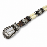 Western Leather Faux Buffalo Bone Bracelet