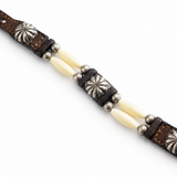 Western Leather Faux Buffalo Bone Bracelet