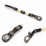 Western Leather Faux Buffalo Bone Bracelet