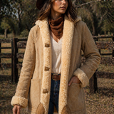 Vintage 70s/80s Genuine Sheepskin Shearling Coat – Tan & Cream