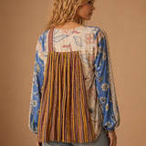 Coco Ribbon Silk-Cotton Boho Blouse (BNWT) XS
