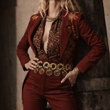 Vintage 80s Gold Disc Statement Belt L