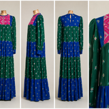 Vintage Afghan-Inspired Embroidered Maxi Dress S/M