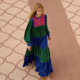Vintage Afghan-Inspired Embroidered Maxi Dress S/M