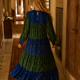 Vintage Afghan-Inspired Embroidered Maxi Dress S/M