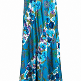 VINTAGE 1970S HANDMADE COTTON PRINT SPLICED CIRCLE MAXI SKIRT XS