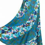 VINTAGE 1970S HANDMADE COTTON PRINT SPLICED CIRCLE MAXI SKIRT XS