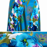 VINTAGE 1970S HANDMADE COTTON PRINT SPLICED CIRCLE MAXI SKIRT XS