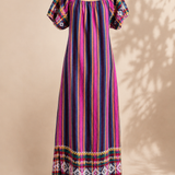 Vintage Guatemalan Handloomed Embroidered Maxi Dress M