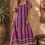Vintage Guatemalan Handloomed Embroidered Maxi Dress M