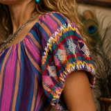 Vintage Guatemalan Handloomed Embroidered Maxi Dress M